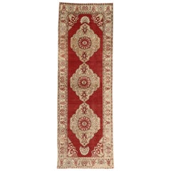 Vintage Turkish Oushak Runner with French Country Style, Hallway Runner