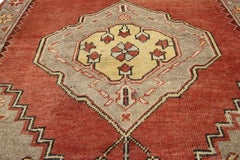 Vintage Turkish Oushak Runner with French Provincial Style, Wide Hallway Runner