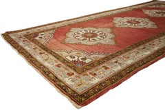 1960's Turkish Oushak Carpet Runner with Jacobean Tudor Style