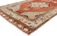 Vintage Turkish Oushak Runner with Manor House Tudor Style