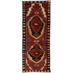 Vintage Turkish Oushak Runner with Mid-Century Modern Style