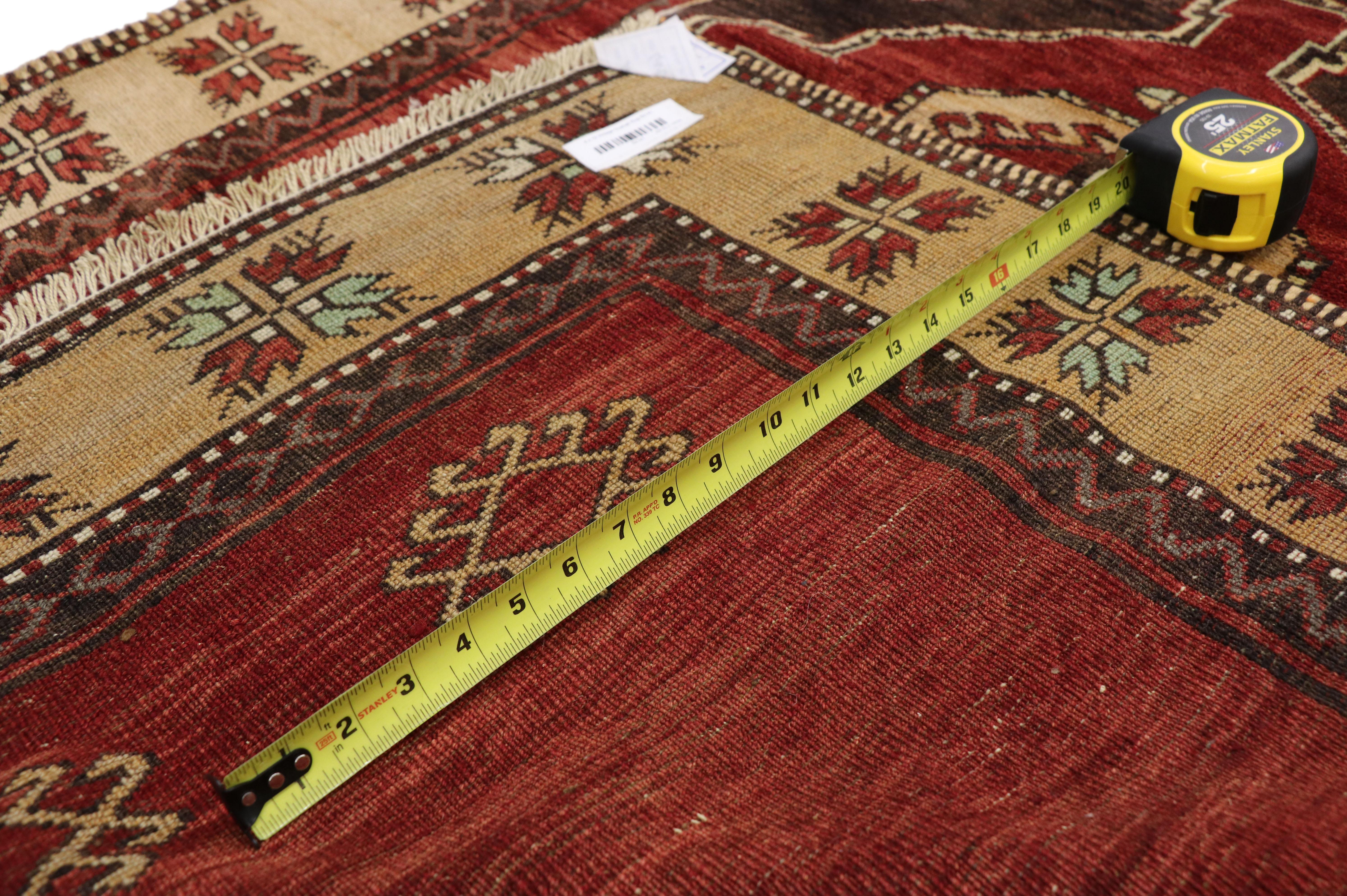 20th Century Vintage Turkish Oushak Runner with Mid-Century Modern Style, Hallway Long Runner For Sale