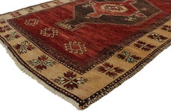 Vintage Turkish Oushak Runner with Mid-Century Modern Style, Hallway Long Runner