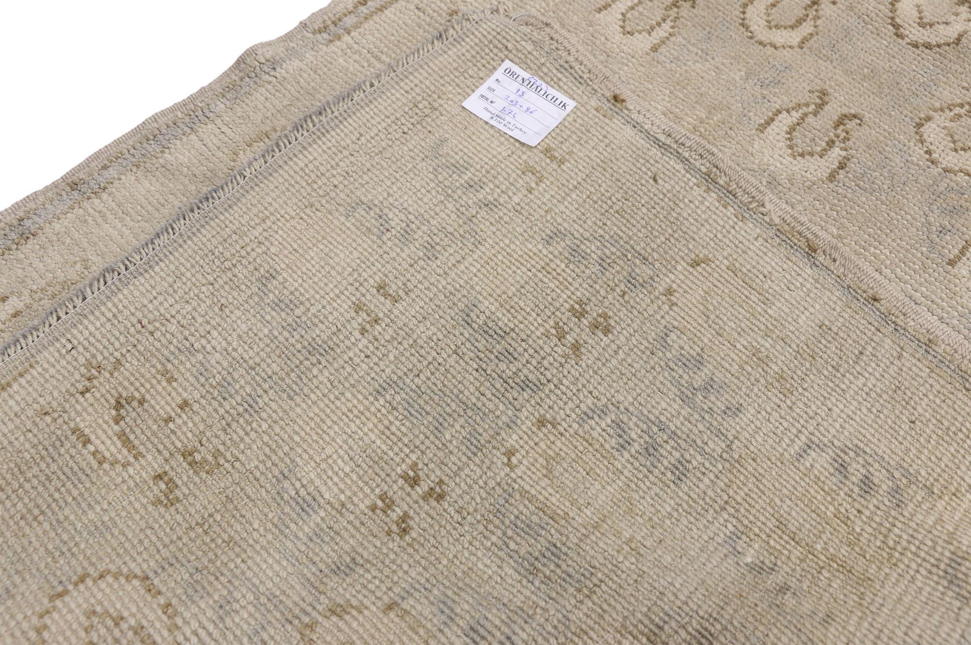 20th Century Vintage Turkish Oushak Runner with American Colonial Style  For Sale