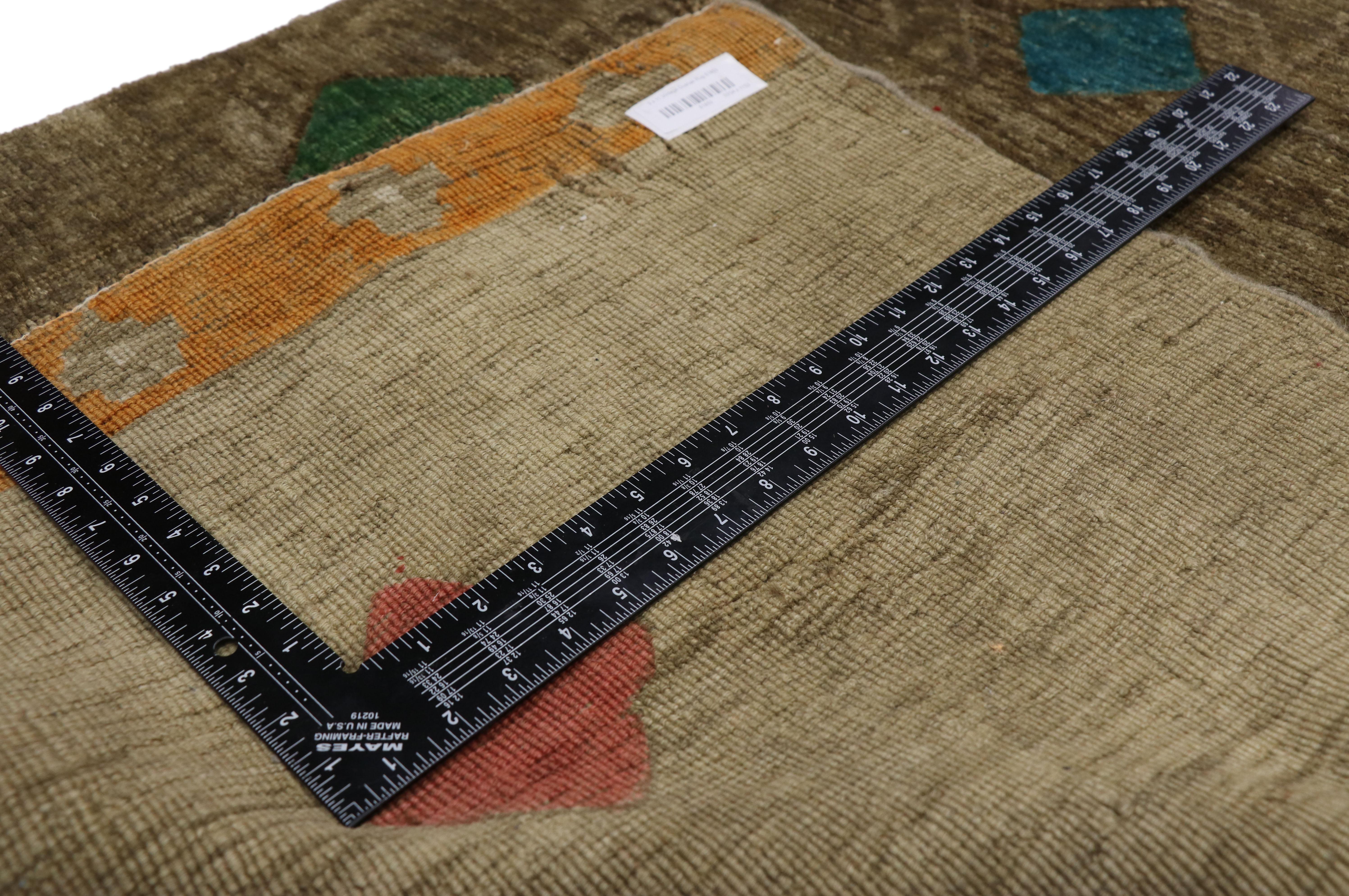 20th Century Vintage Turkish Oushak Runner with Modern Contemporary Style For Sale