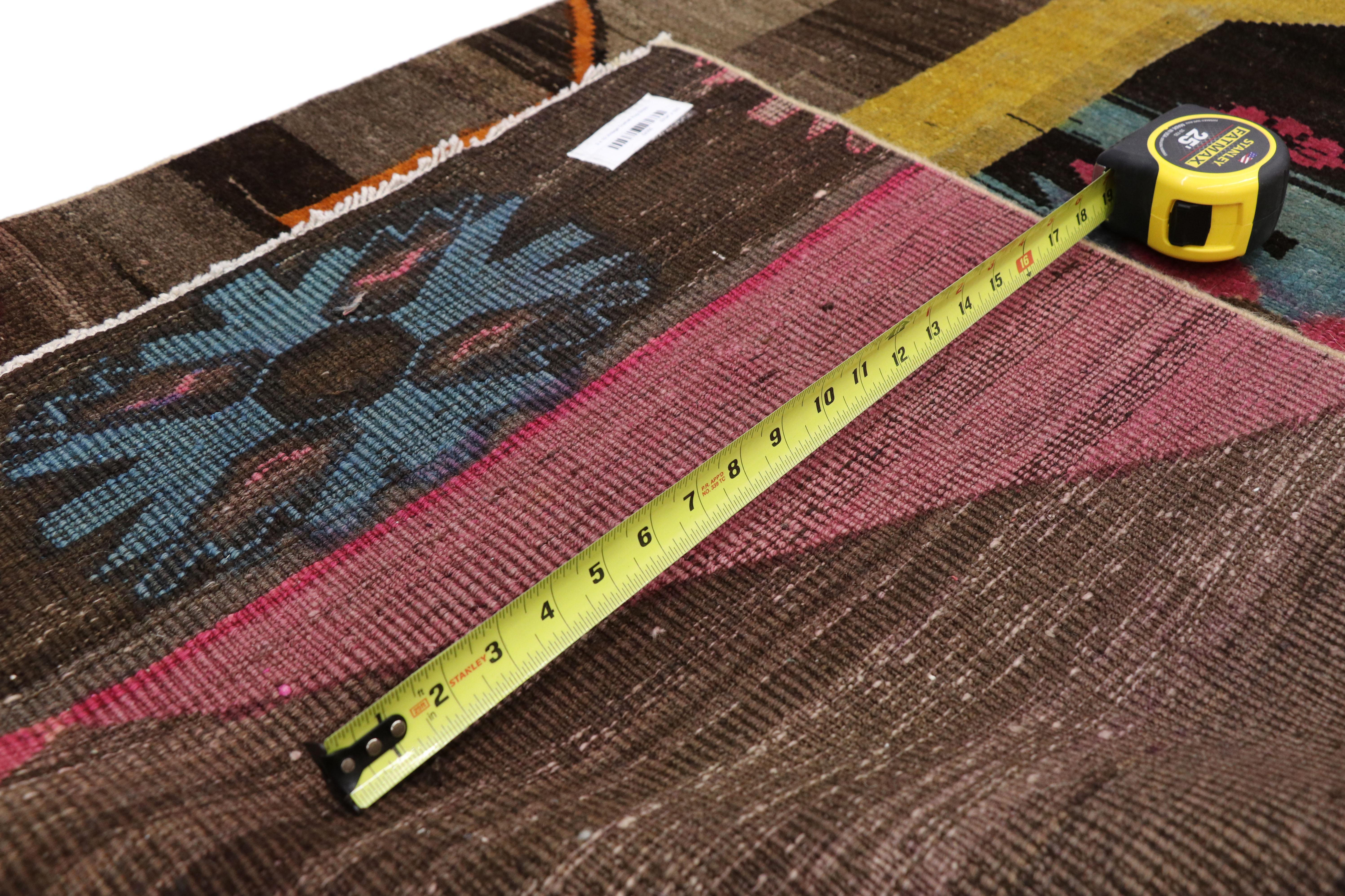 20ième siècle Tapis de couloir vintage turc Oushak de style moderne et contemporain, couloir de couloir en vente