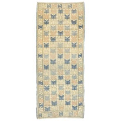 Runner turco vintage in Oushak con stile Modern Georgian