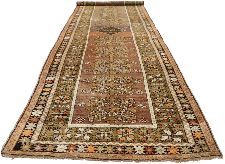 Vintage Turkish Oushak Runner with Modern Traditional Style, Hallway