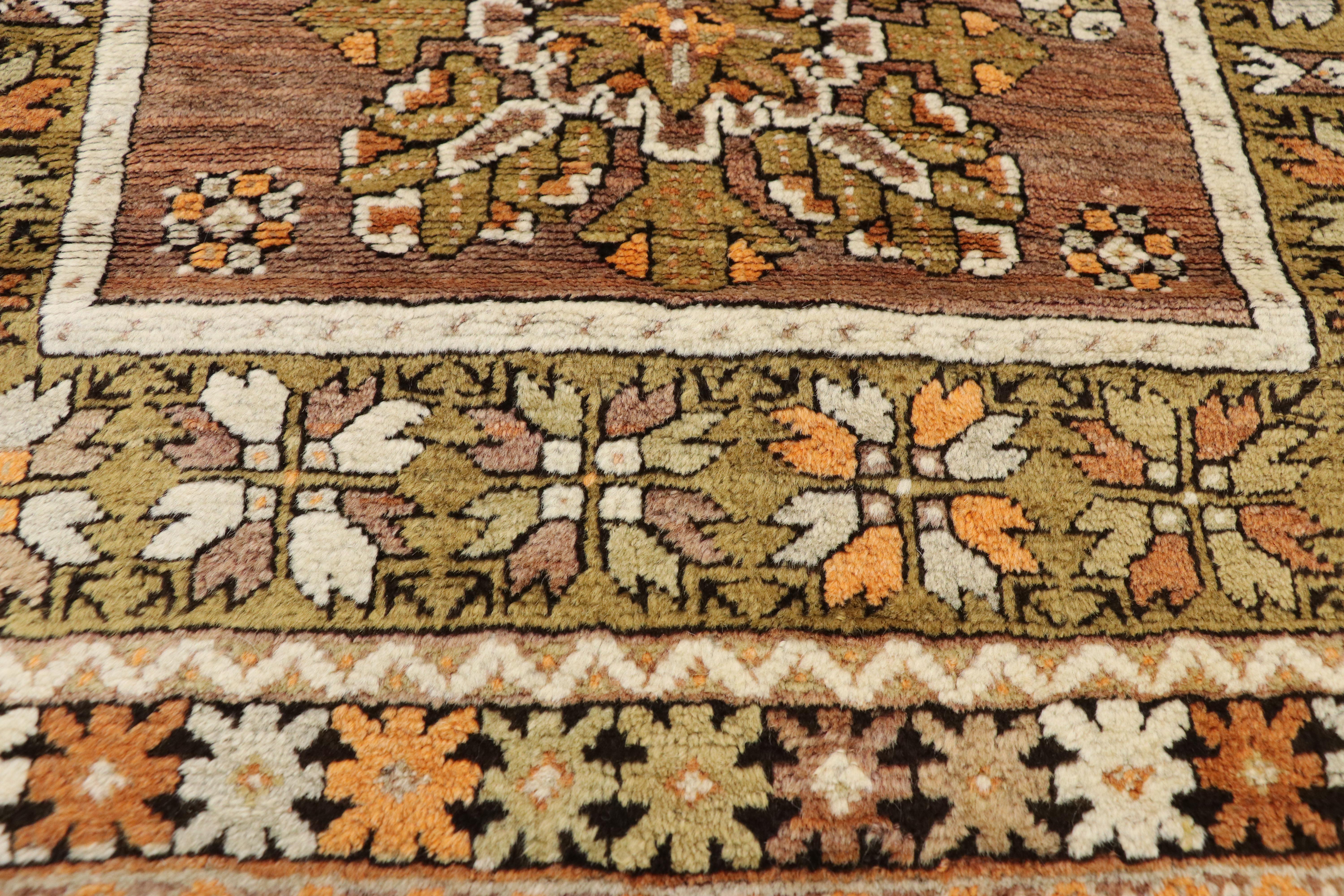 Vintage Turkish Oushak Runner with Modern Traditional Style, Hallway Runner For Sale 2