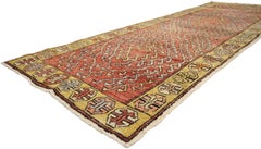 Vintage Turkish Oushak Runner with Modern Tribal Style