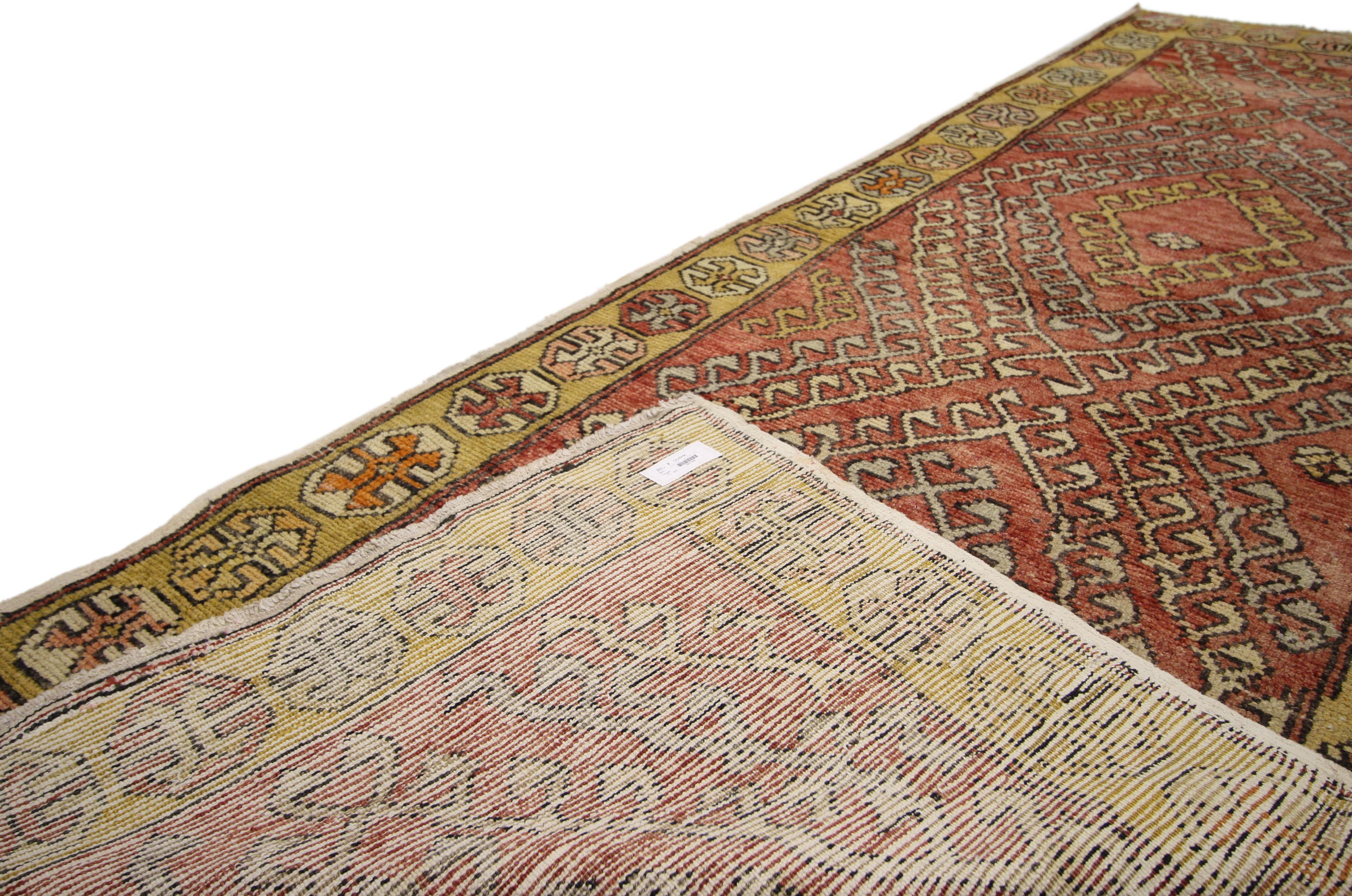 20th Century Vintage Turkish Oushak Runner with Modern Tribal Style For Sale