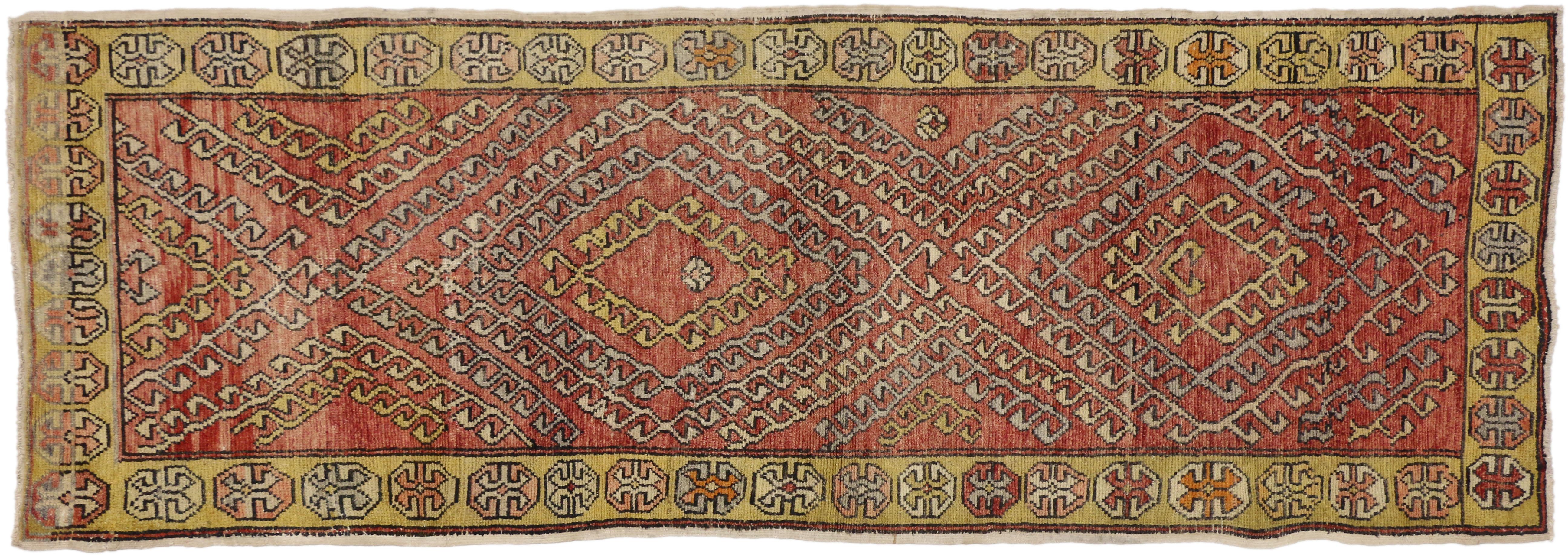 Alfombra Turca Oushak Vintage de Estilo Tribal Moderno siglo XX en venta