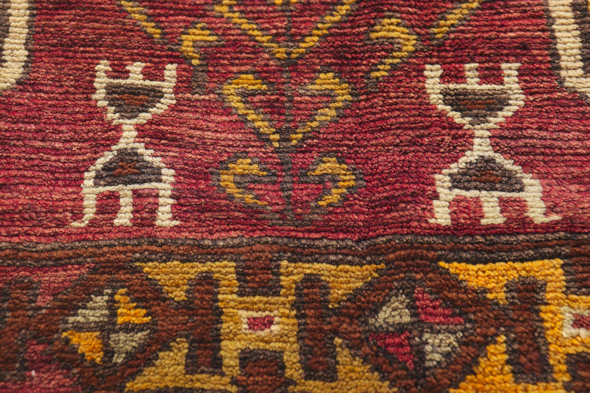 Wool Vintage Turkish Oushak Runner with Modern Tribal Style, Gallery Rug
