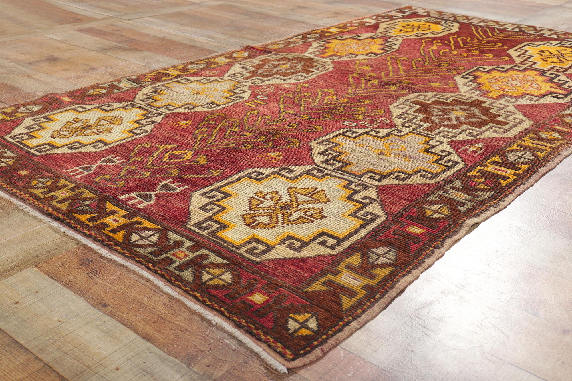 Vintage Turkish Oushak Runner with Modern Tribal Style, Gallery Rug 2