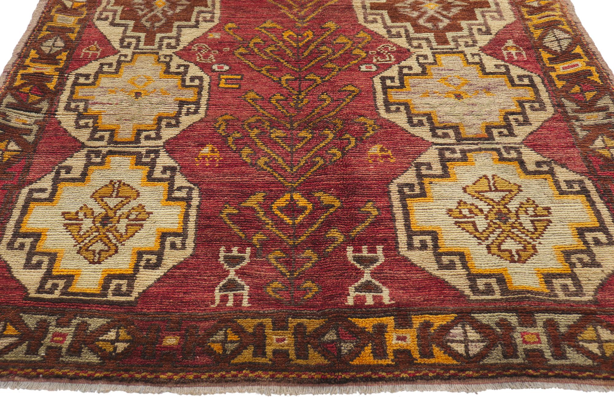 20th Century Vintage Turkish Oushak Runner with Modern Tribal Style, Gallery Rug