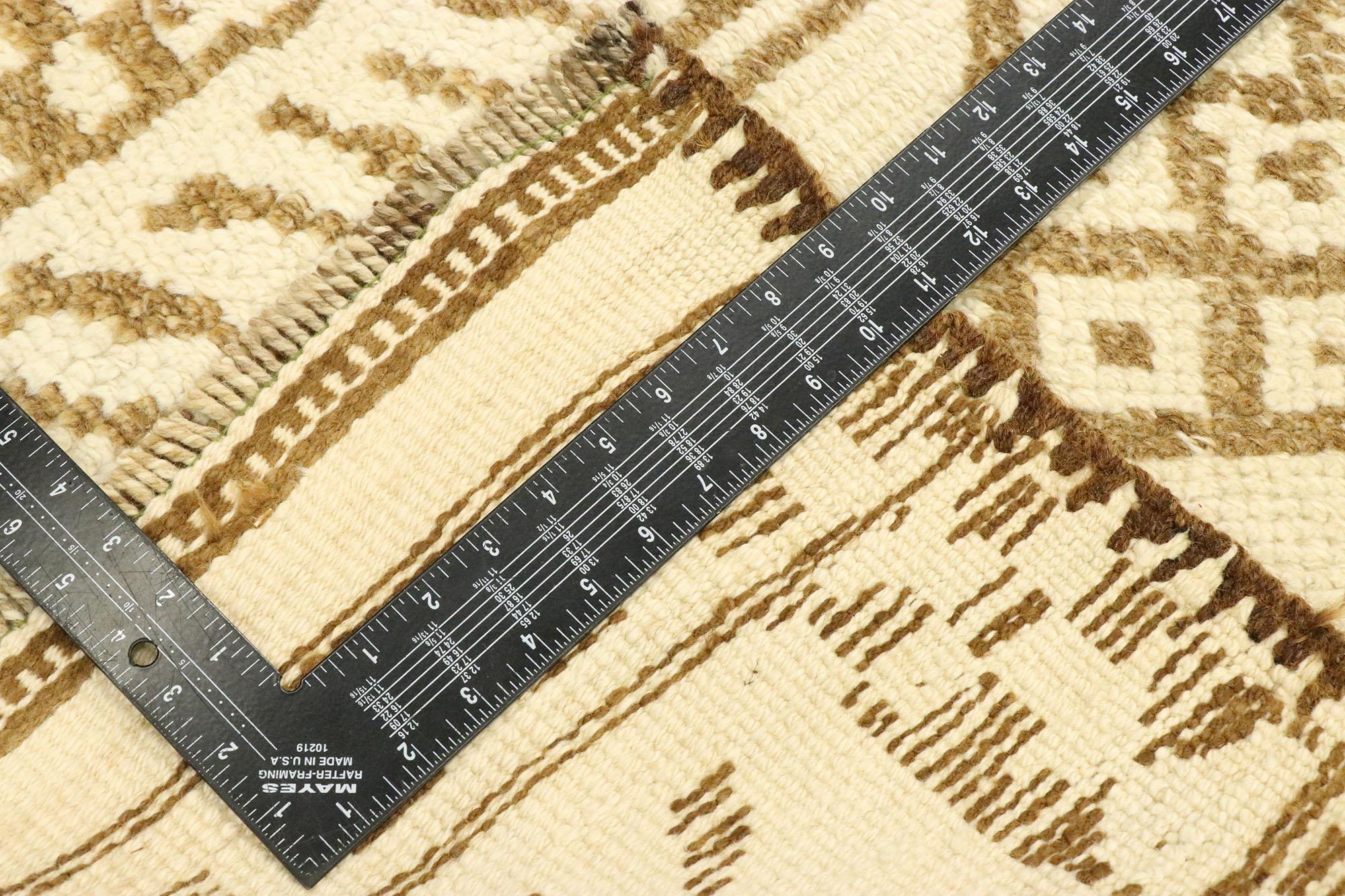 20th Century Vintage Turkish Oushak Runner with Neutral Navajo Style For Sale