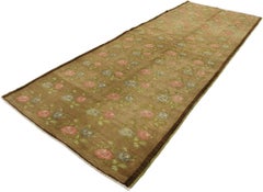 Vintage Turkish Oushak Runner with Romantic English Cottage Style