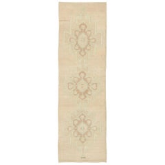 Vintage Turkish Oushak Runner with Romantic French Country Cottage Style