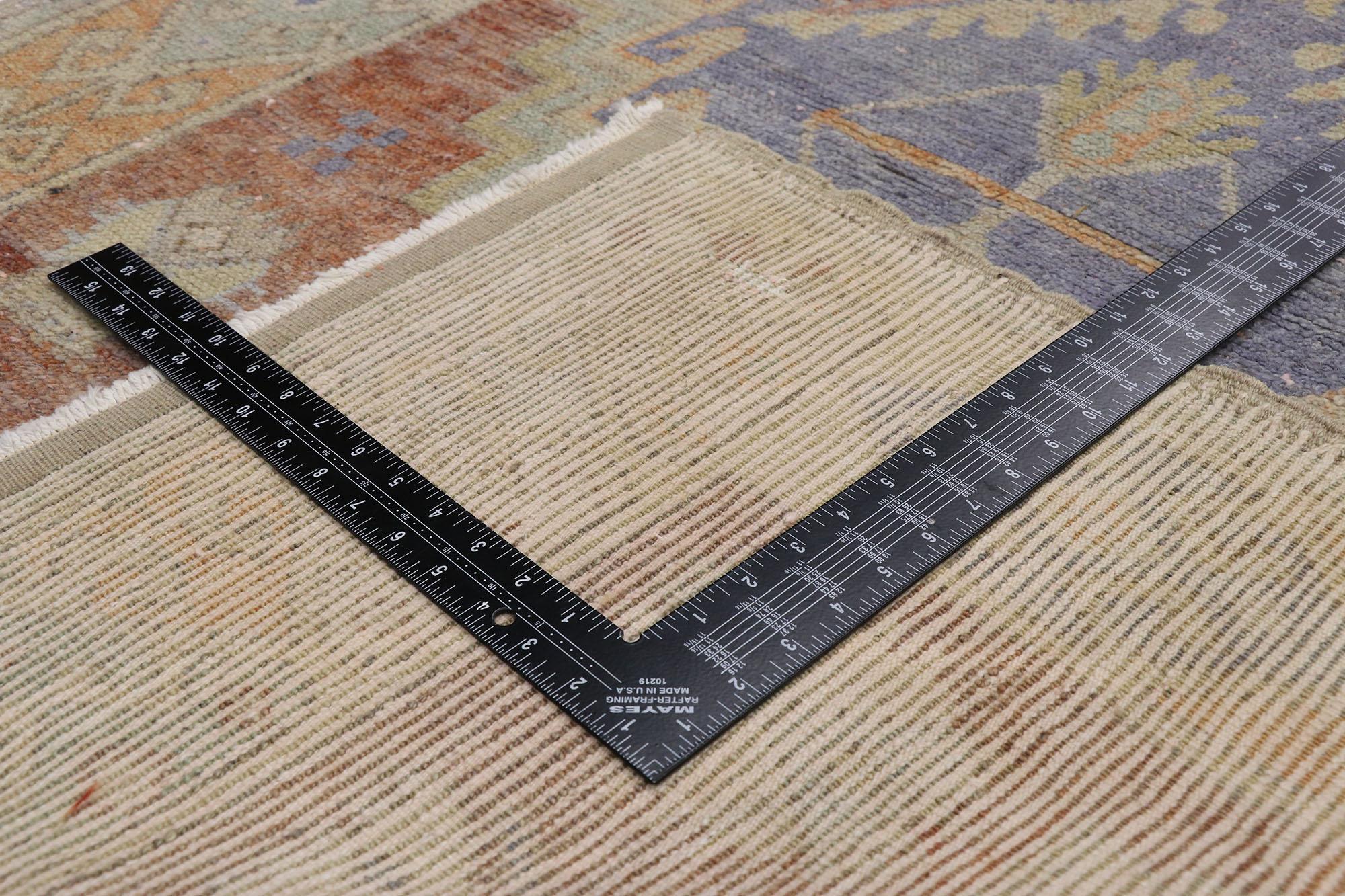 20th Century Vintage Turkish Oushak Runner with Rustic French and Georgian Style For Sale