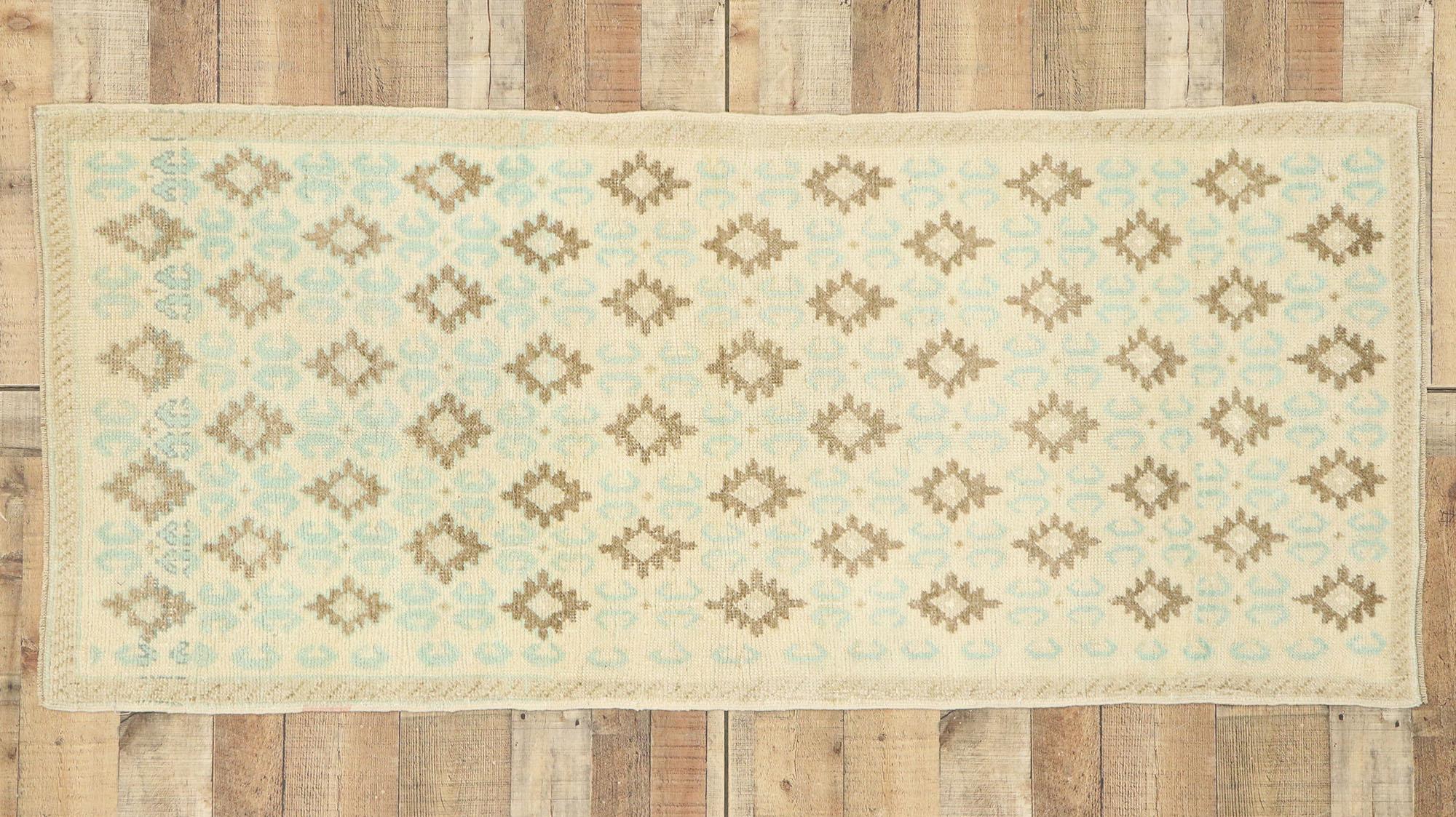 Vintage Turkish Oushak Runner with Rustic French Provincial Chateau Style For Sale 2