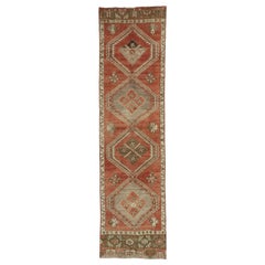 Vintage Turkish Oushak Runner with Rustic Lodge and Modern Tribal Style
