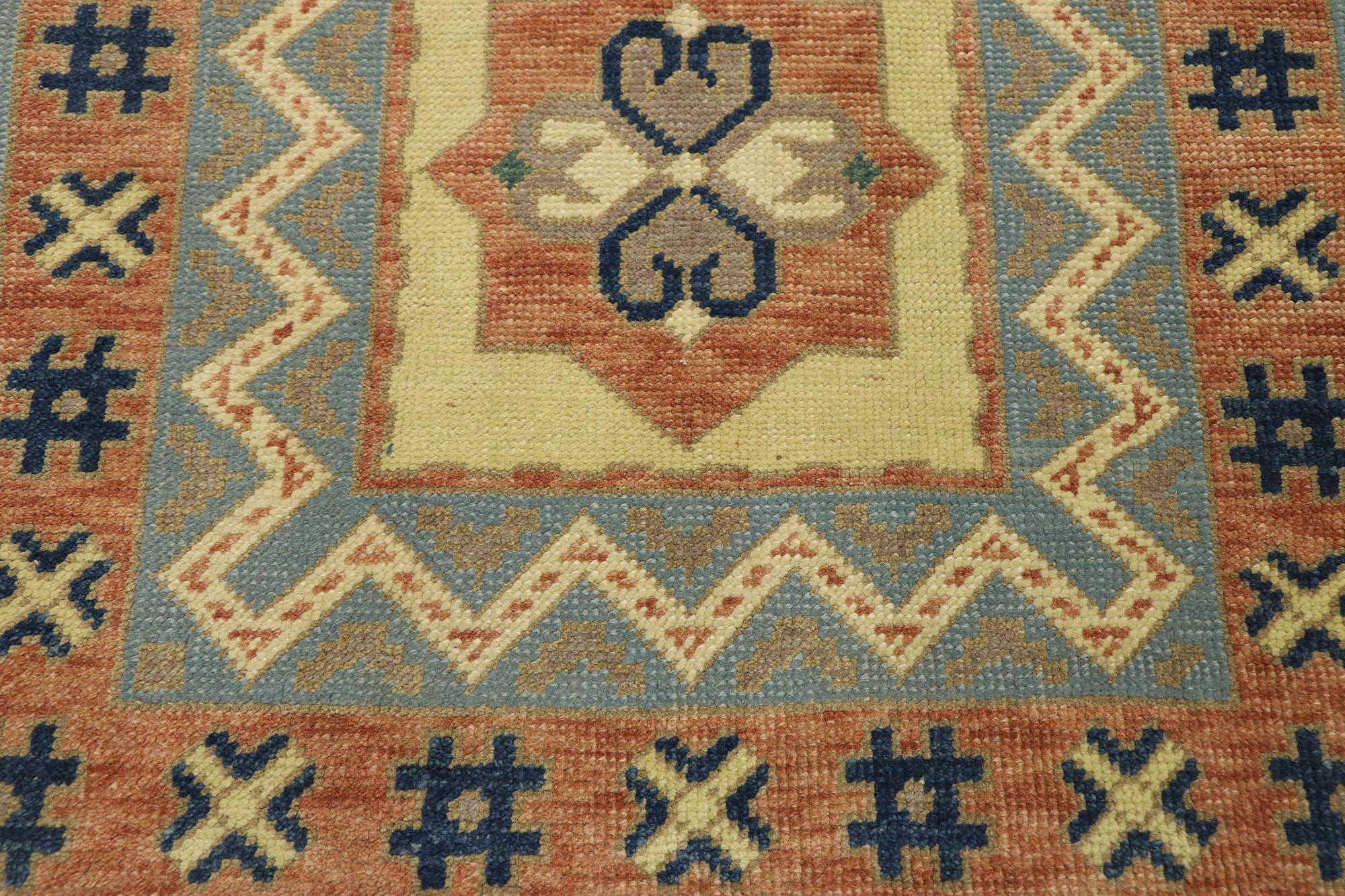 20th Century Vintage Turkish Oushak Runner with Rustic Southwestern Desert Style For Sale
