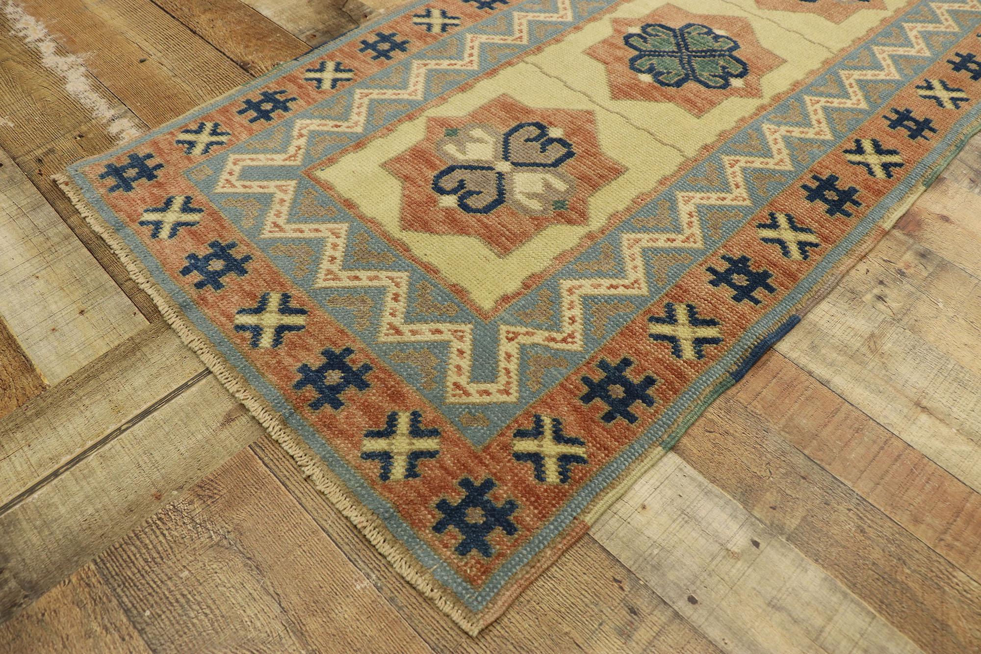 Vintage Turkish Oushak Runner with Rustic Southwestern Desert Style For Sale 1