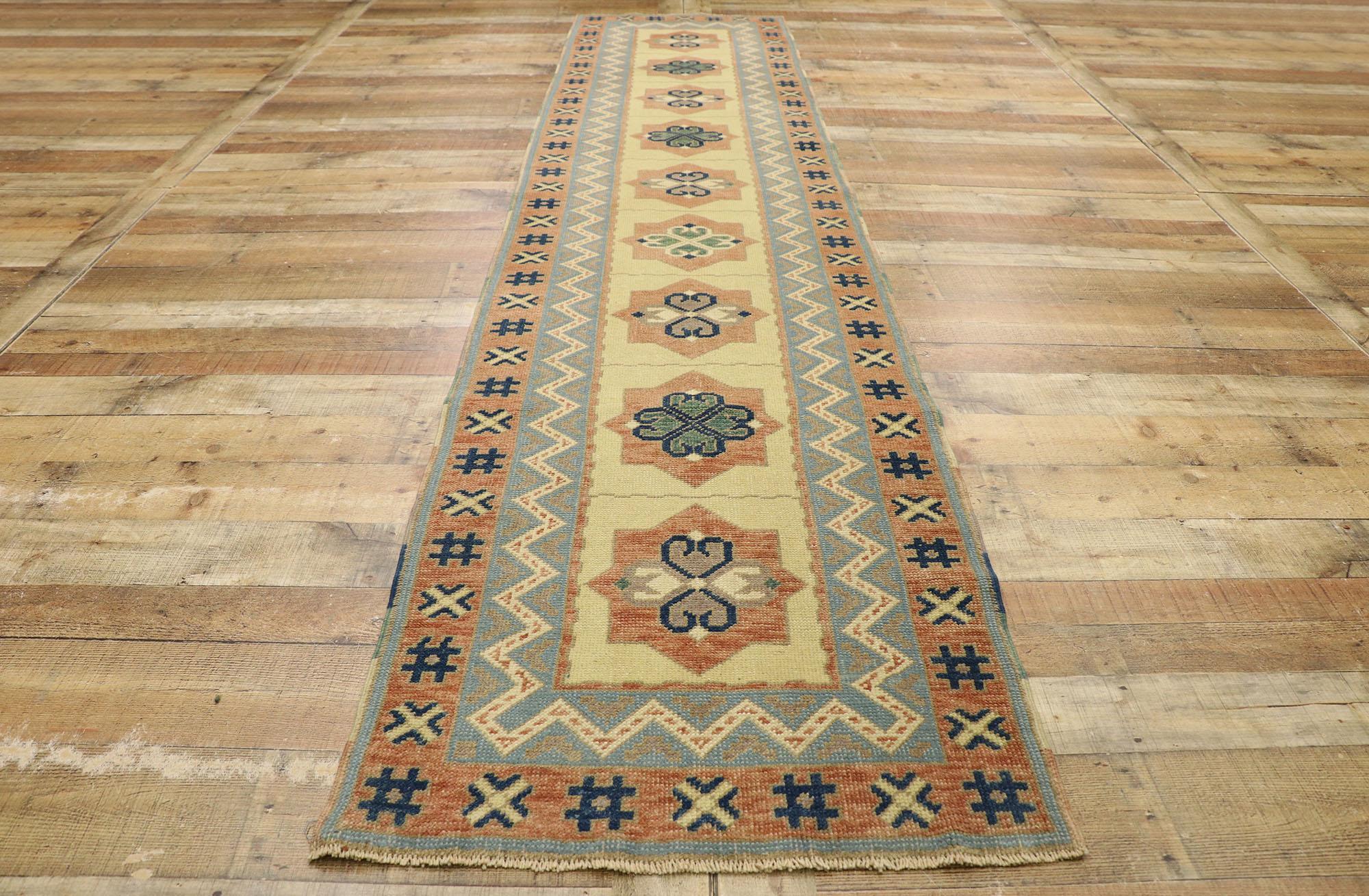 Vintage Turkish Oushak Runner with Rustic Southwestern Desert Style For Sale 2