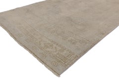Vintage Turkish Oushak Runner with Shabby Chic Style, Muted Hallway Runner