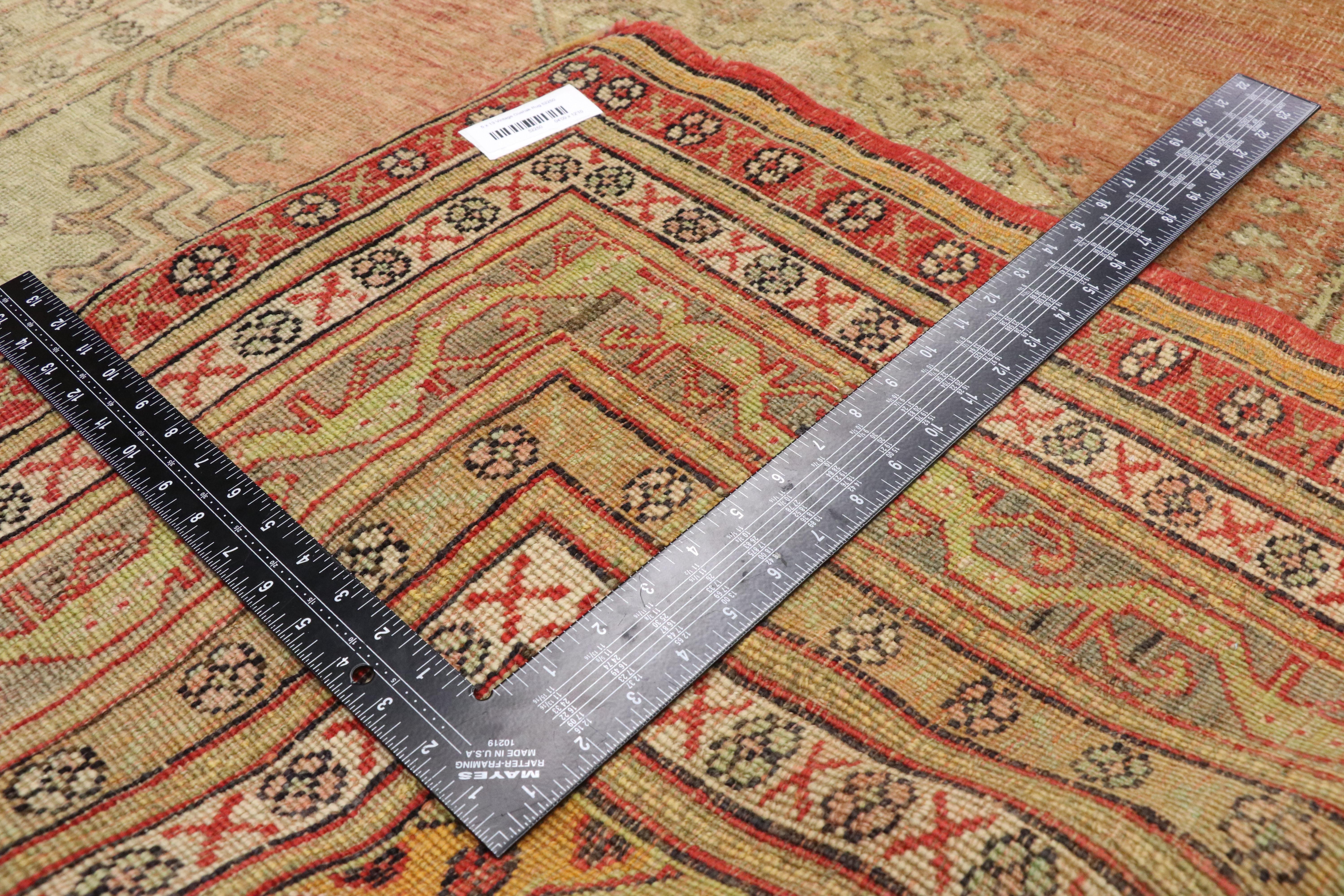 Wool Vintage Turkish Oushak Runner with Soft Muted Colors with Rustic Mission Style For Sale