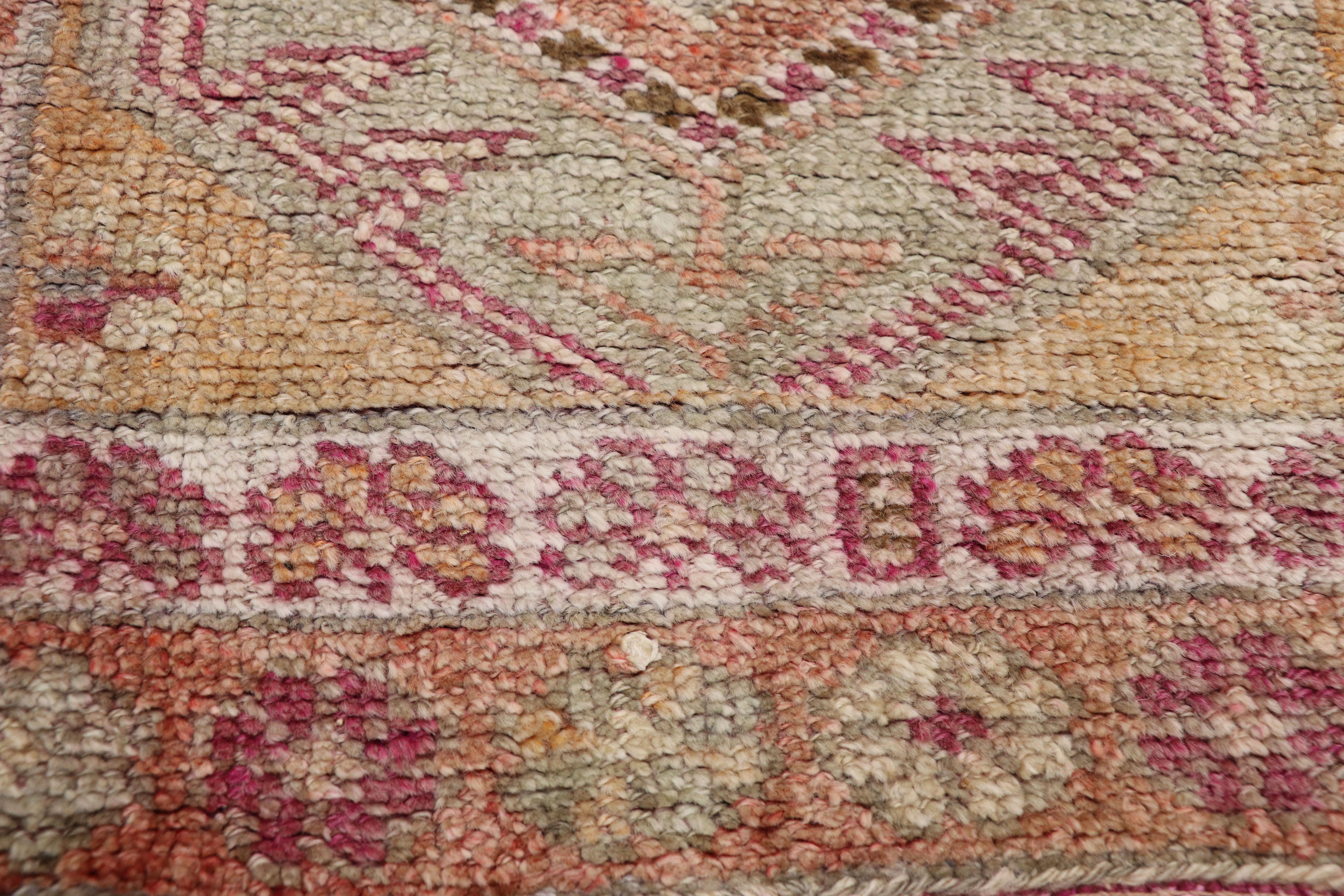 Vintage Turkish Oushak Runner with Soft Pastel Colors, Hallway Runner In Good Condition For Sale In Dallas, TX