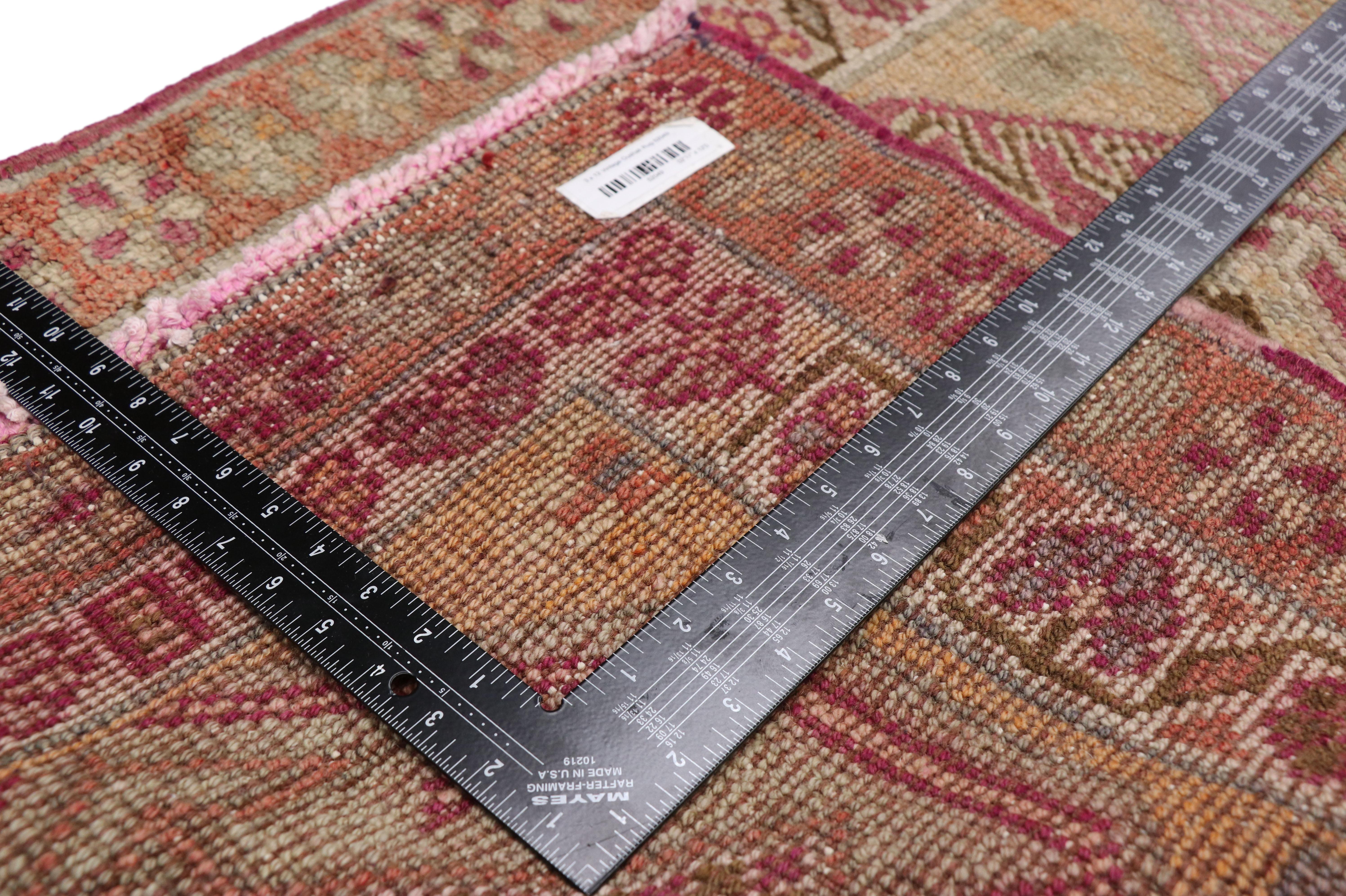 20th Century Vintage Turkish Oushak Runner with Soft Pastel Colors, Hallway Runner For Sale
