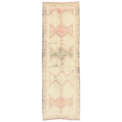 Vintage Turkish Oushak Runner with Southwestern Bohemian Tribal Style