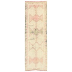 Vintage Turkish Oushak Runner with Southwestern Bohemian Tribal Style