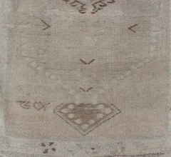 Vintage Turkish Oushak Runner With Stylized Geometric Medallions  2'1" X12'8"