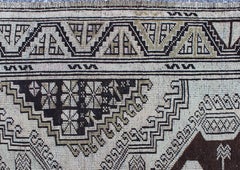 Vintage Turkish Oushak Runner with Stylized Two Large Medallion Design