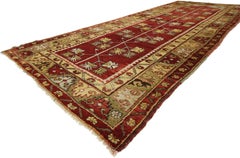 Vintage Turkish Oushak Runner with Traditional Modern Style, Hallway Runner