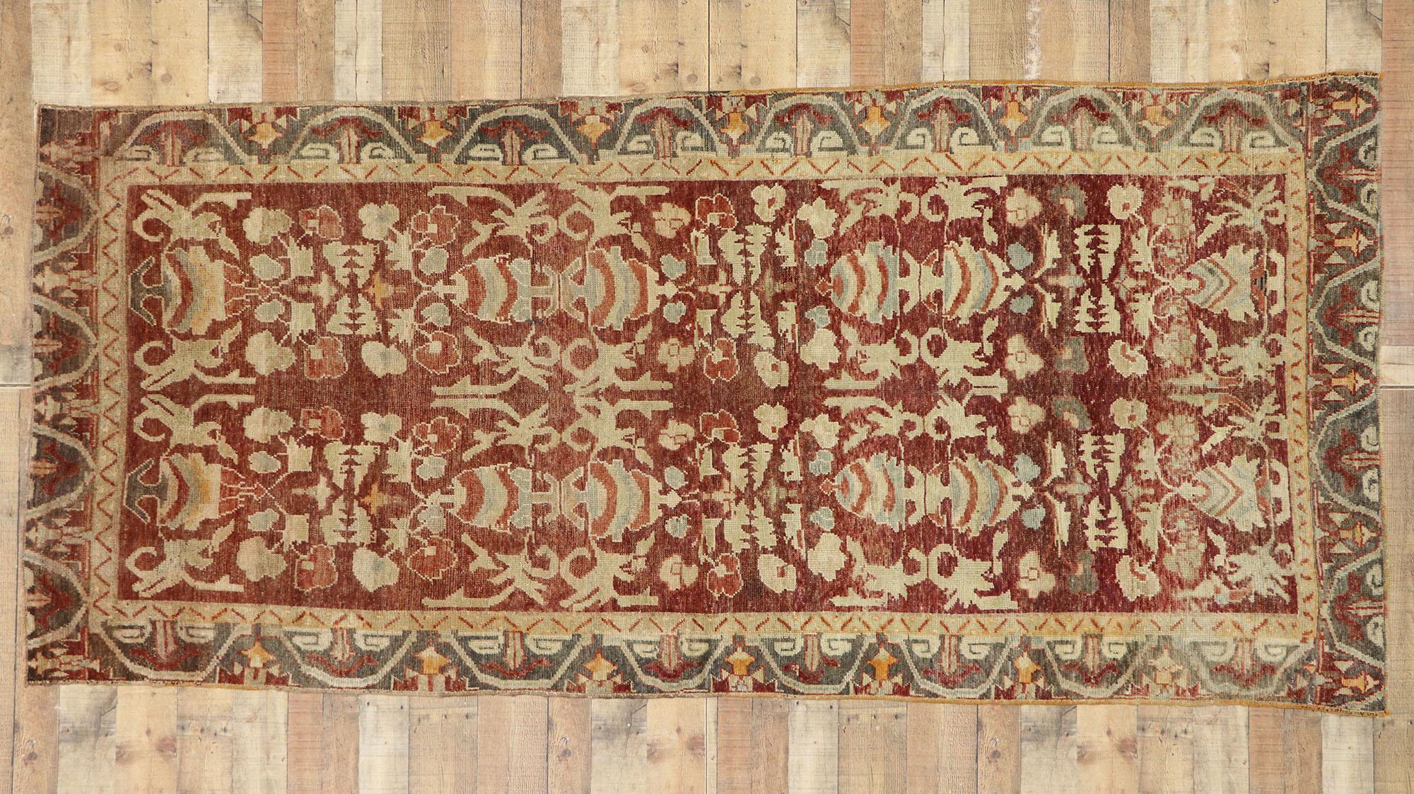 Vintage Turkish Oushak Gallery Rug with Traditional Style, Wide Hallway Runner For Sale 5