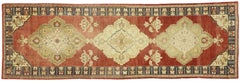 Vintage Turkish Oushak Runner with Traditional Rustic Style, Hallway Runner