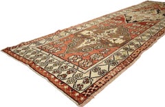 Imperial Pathways: A Vintage Turkish Oushak Runner of Timeless Prestige