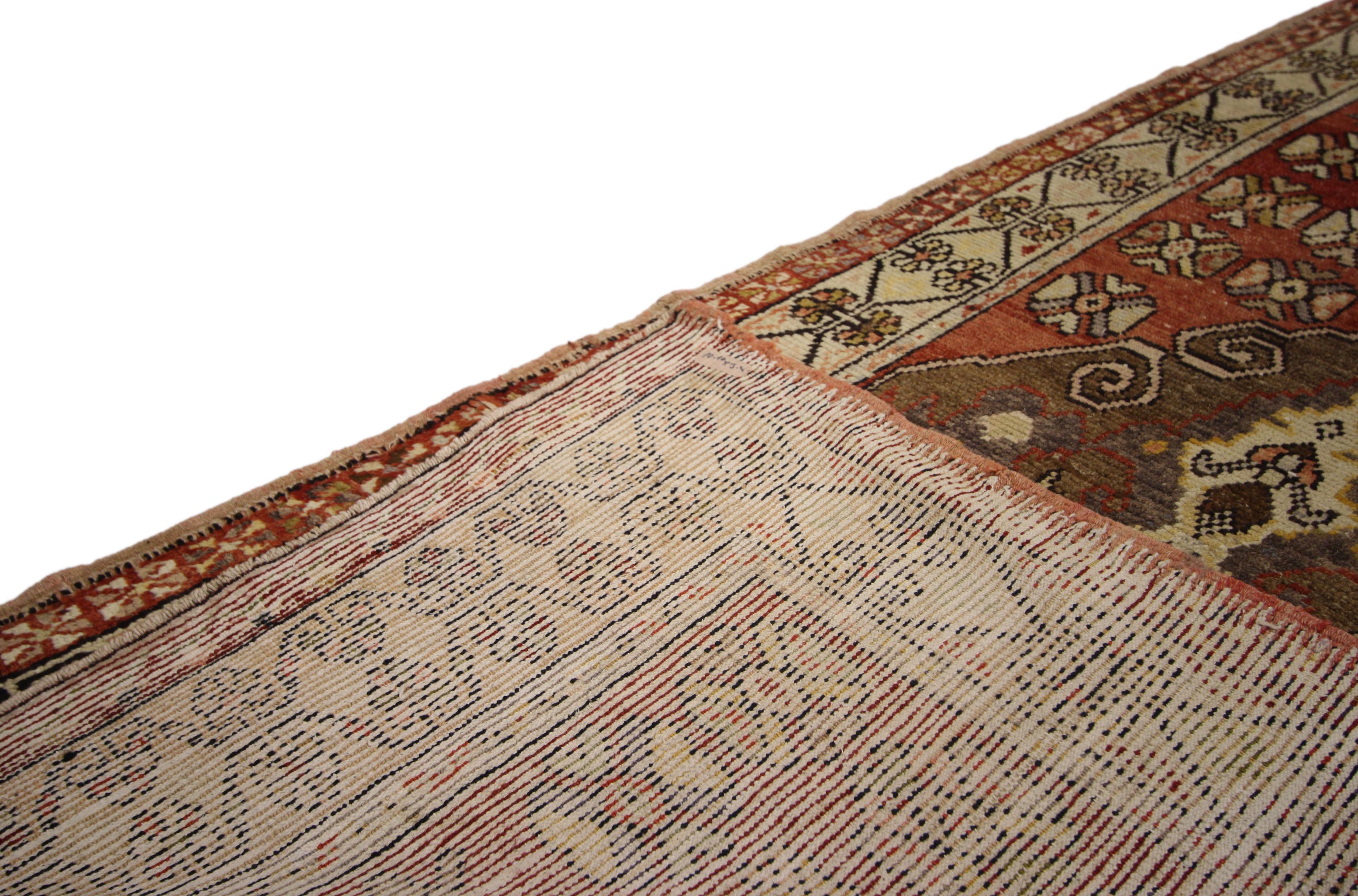 20th Century Vintage Turkish Oushak Runner with Traditional Style, Hallway Runner For Sale
