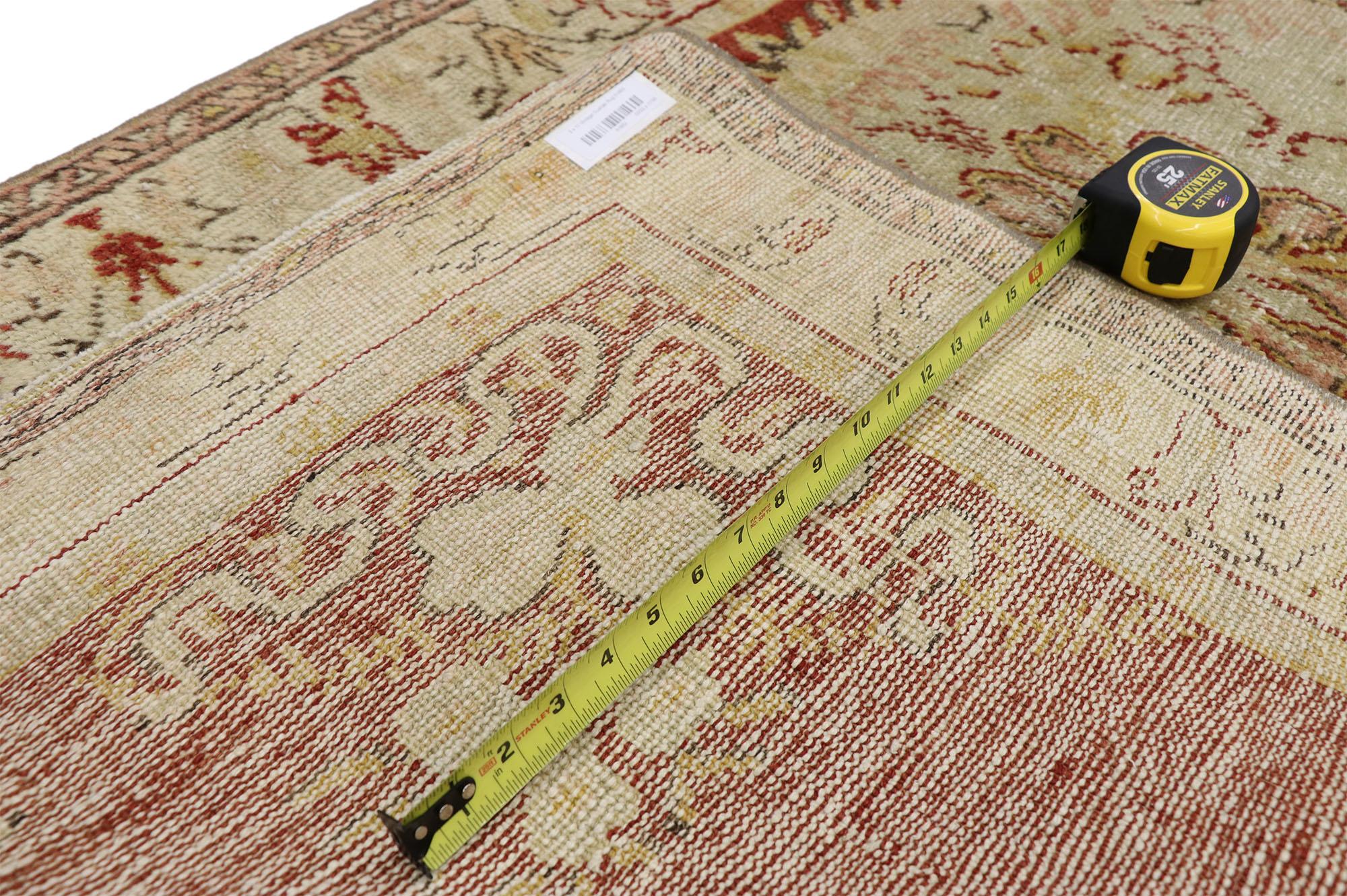 20th Century Distressed Vintage Turkish Oushak Runner with French Provincial and Rococo Style For Sale