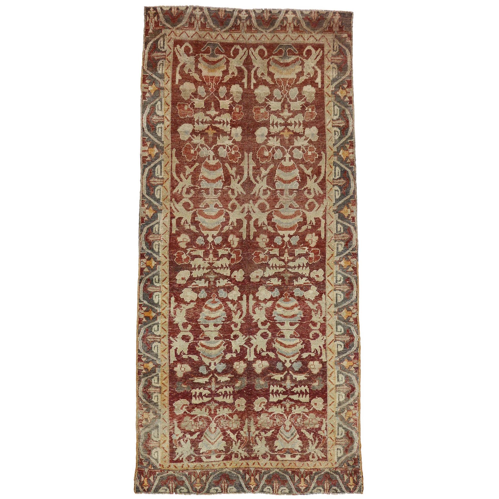 Vintage Turkish Oushak Gallery Rug with Traditional Style, Wide Hallway Runner For Sale