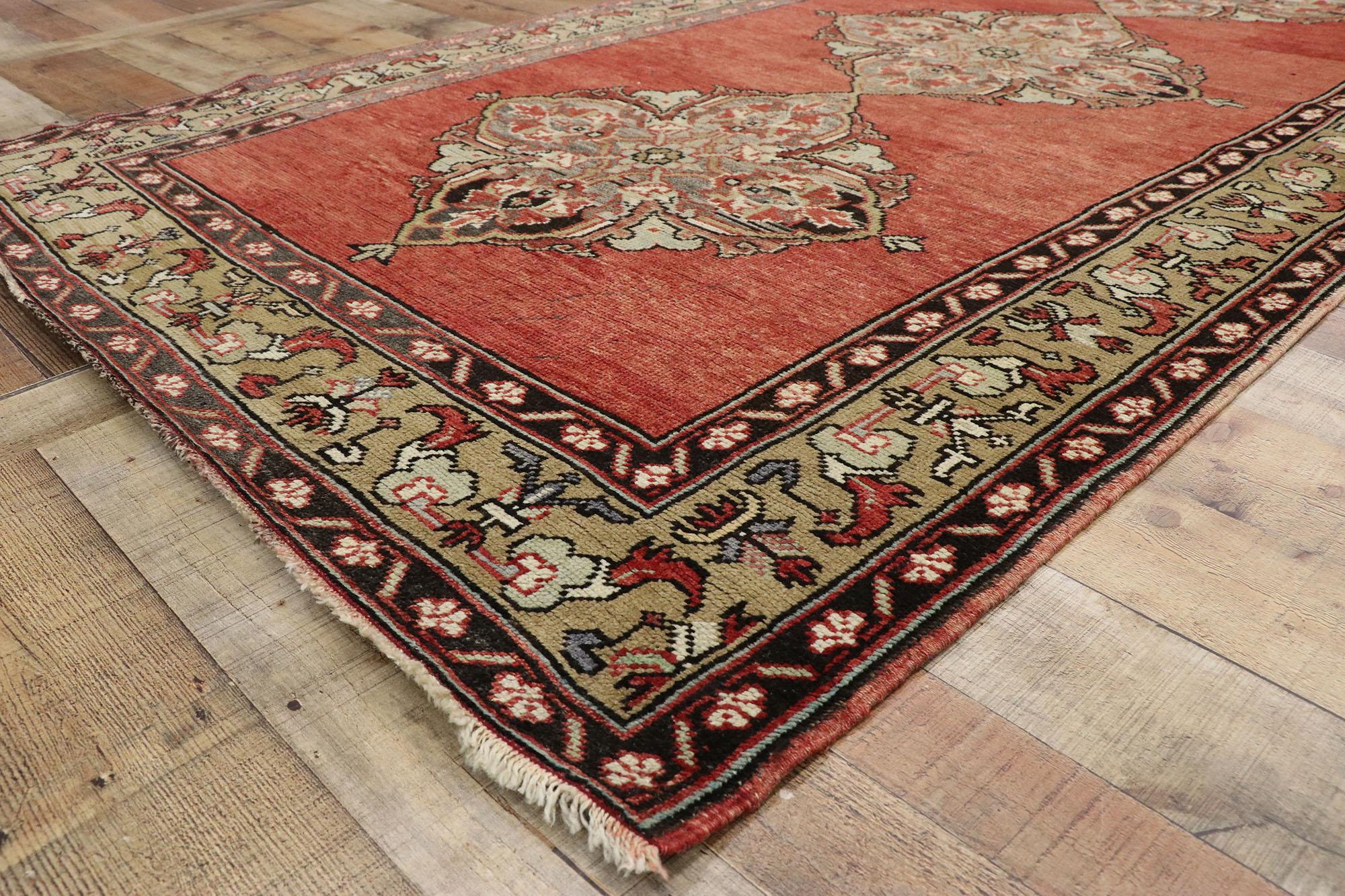 Tapis de couloir turc Oushak de style traditionnel, large en vente 2