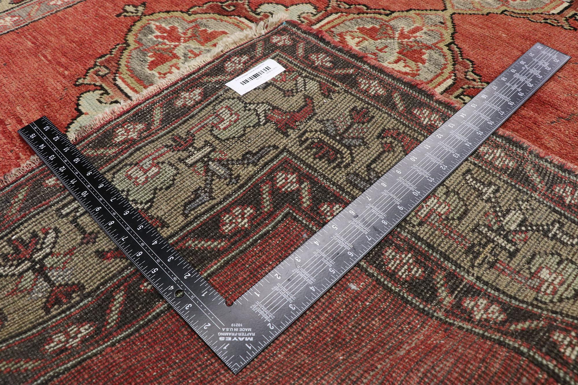 Tapis de couloir turc Oushak de style traditionnel, large en vente 4