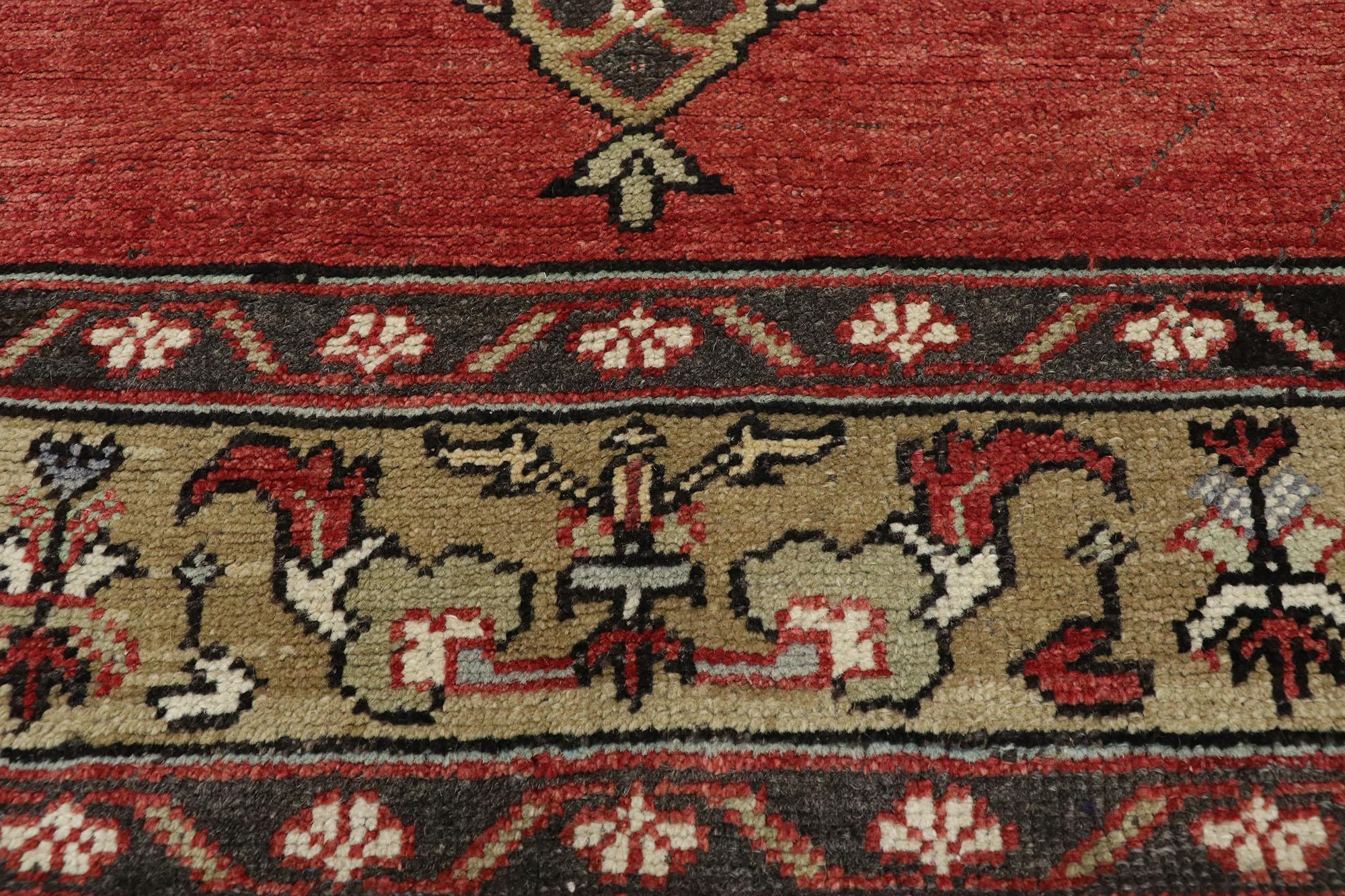 Tapis de couloir turc Oushak de style traditionnel, large Bon état - En vente à Dallas, TX