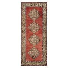 Vintage Turkish Oushak Runner with Traditional Style, Wide Hallway Runner