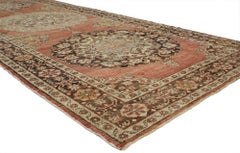 Vintage Turkish Oushak Gallery Rug with Traditional Style, Hallway Runner
