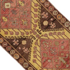 Vintage Turkish Oushak Runner with Tribal Style, Hallway Runner