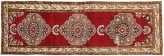 Vintage Turkish Oushak Runner with Tribal Style, Hallway Runner